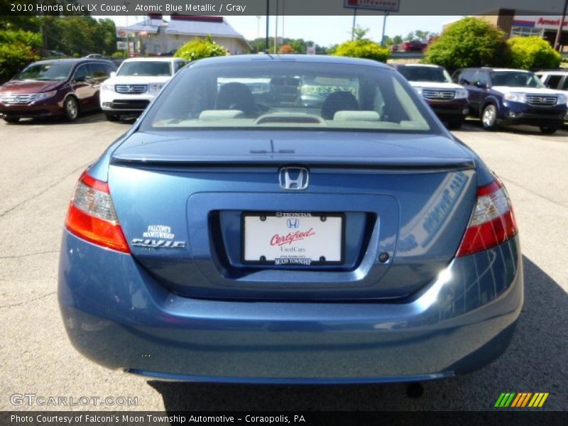Atomic Blue Metallic / Gray 2010 Honda Civic LX Coupe