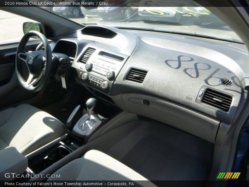 Atomic Blue Metallic / Gray 2010 Honda Civic LX Coupe