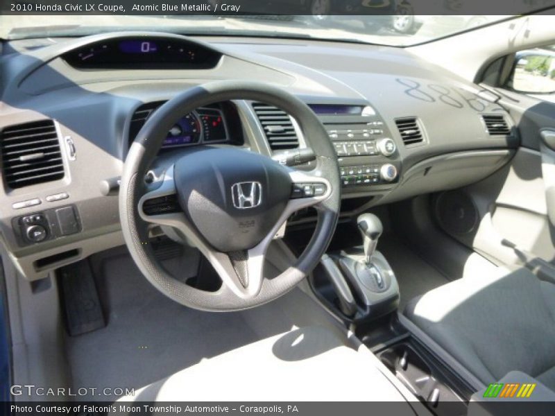 Atomic Blue Metallic / Gray 2010 Honda Civic LX Coupe