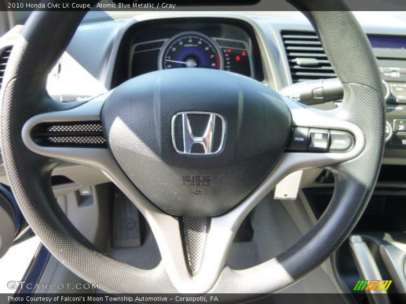 Atomic Blue Metallic / Gray 2010 Honda Civic LX Coupe