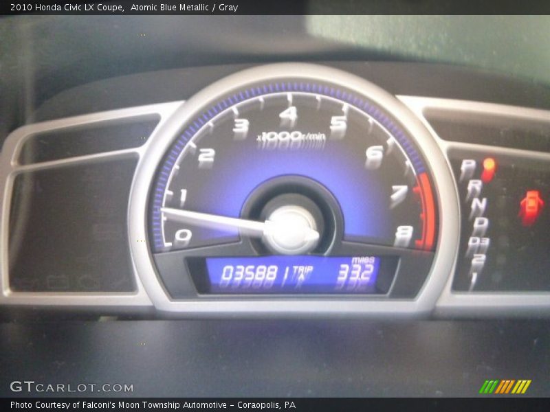 Atomic Blue Metallic / Gray 2010 Honda Civic LX Coupe