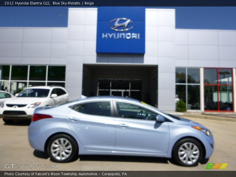 Blue Sky Metallic / Beige 2012 Hyundai Elantra GLS