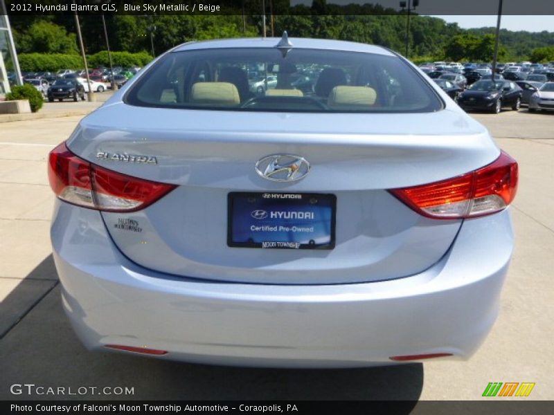 Blue Sky Metallic / Beige 2012 Hyundai Elantra GLS