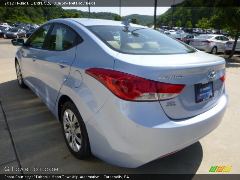 Blue Sky Metallic / Beige 2012 Hyundai Elantra GLS