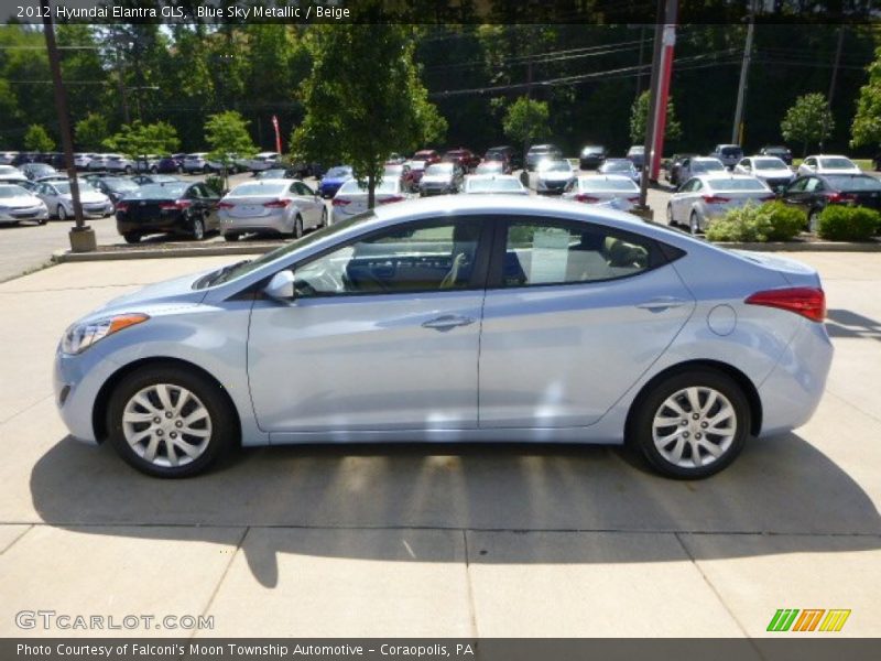 Blue Sky Metallic / Beige 2012 Hyundai Elantra GLS