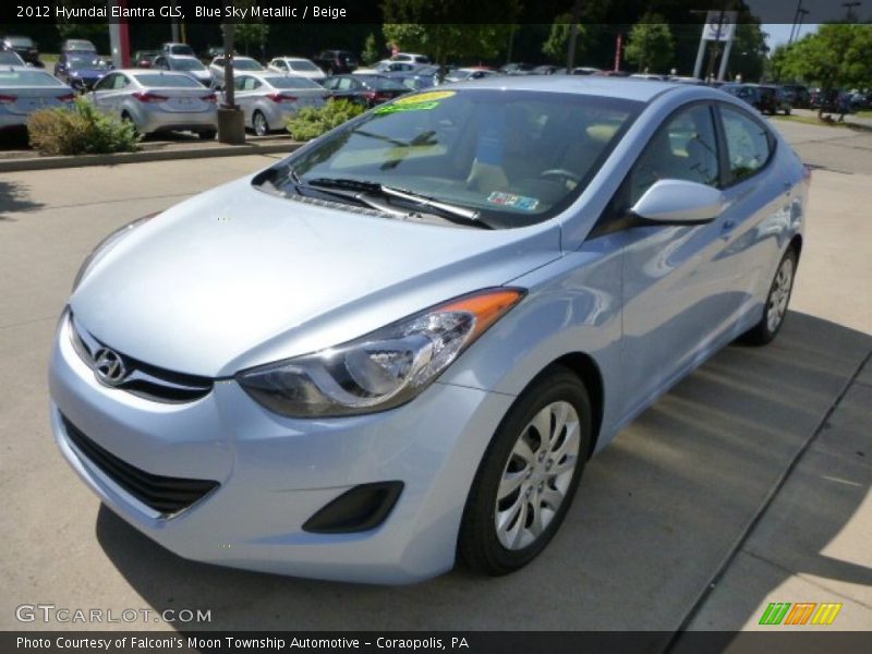 Blue Sky Metallic / Beige 2012 Hyundai Elantra GLS