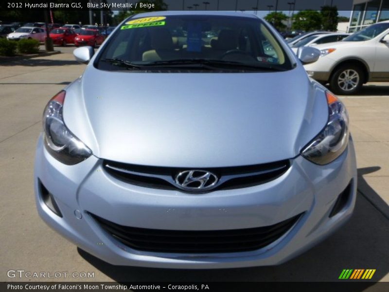 Blue Sky Metallic / Beige 2012 Hyundai Elantra GLS