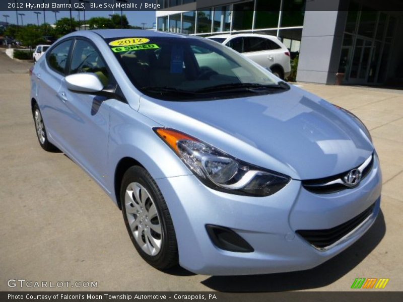 Blue Sky Metallic / Beige 2012 Hyundai Elantra GLS