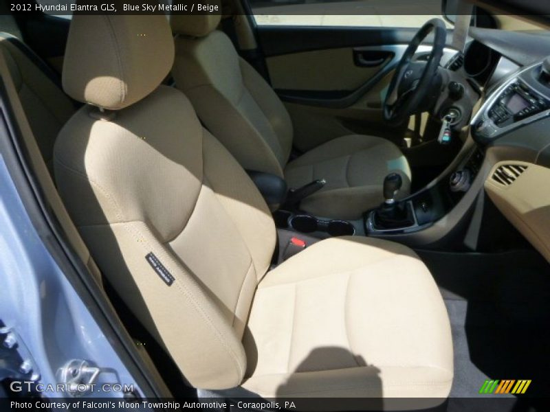 Blue Sky Metallic / Beige 2012 Hyundai Elantra GLS