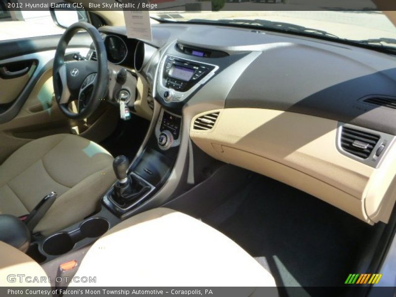 Blue Sky Metallic / Beige 2012 Hyundai Elantra GLS