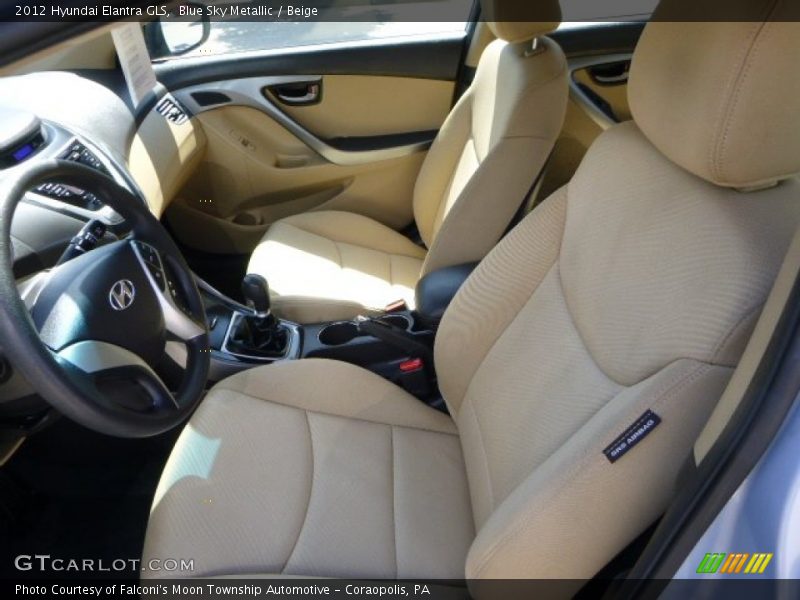 Blue Sky Metallic / Beige 2012 Hyundai Elantra GLS
