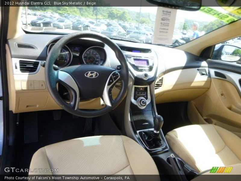 Blue Sky Metallic / Beige 2012 Hyundai Elantra GLS