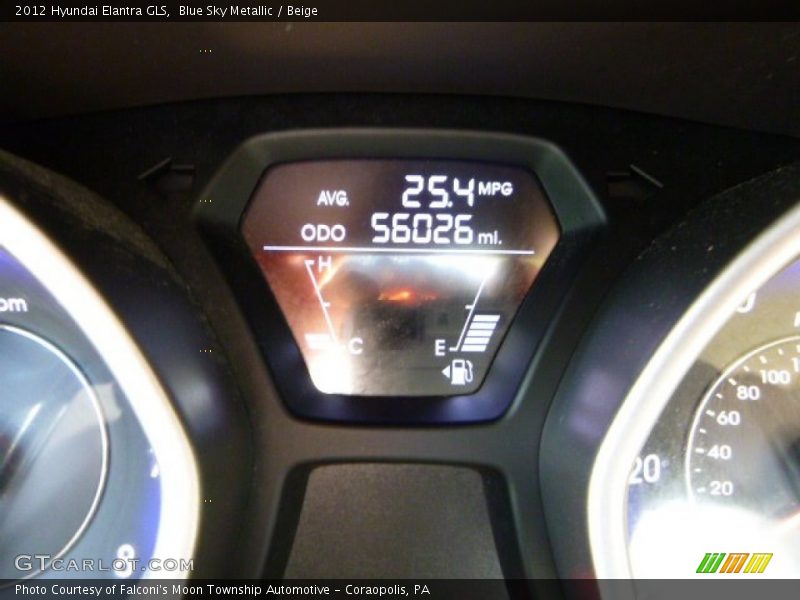 Blue Sky Metallic / Beige 2012 Hyundai Elantra GLS