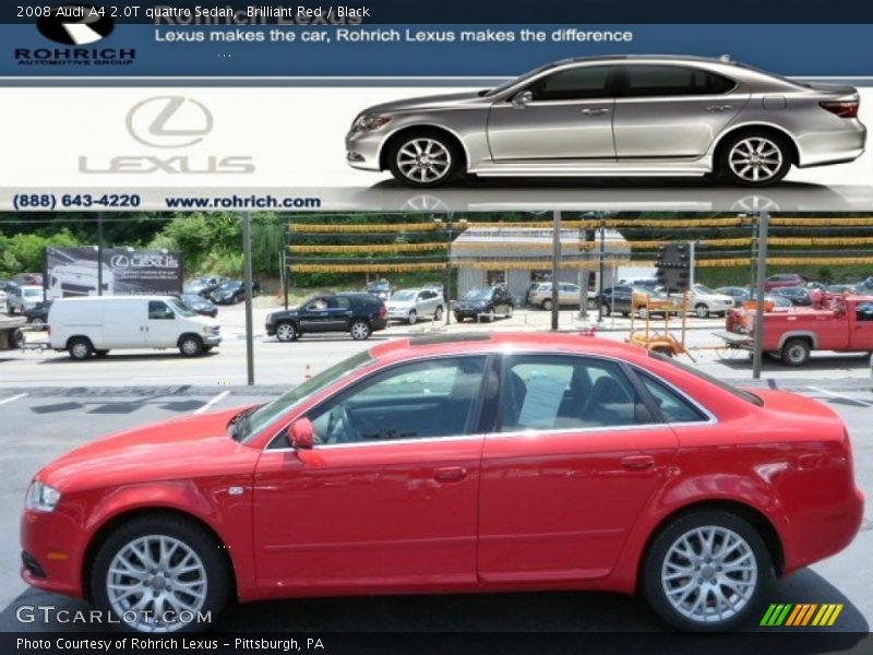 Brilliant Red / Black 2008 Audi A4 2.0T quattro Sedan