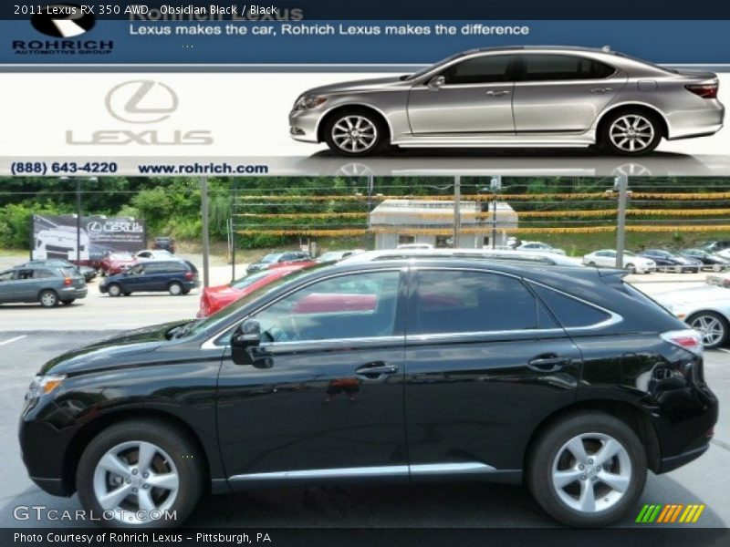 Obsidian Black / Black 2011 Lexus RX 350 AWD