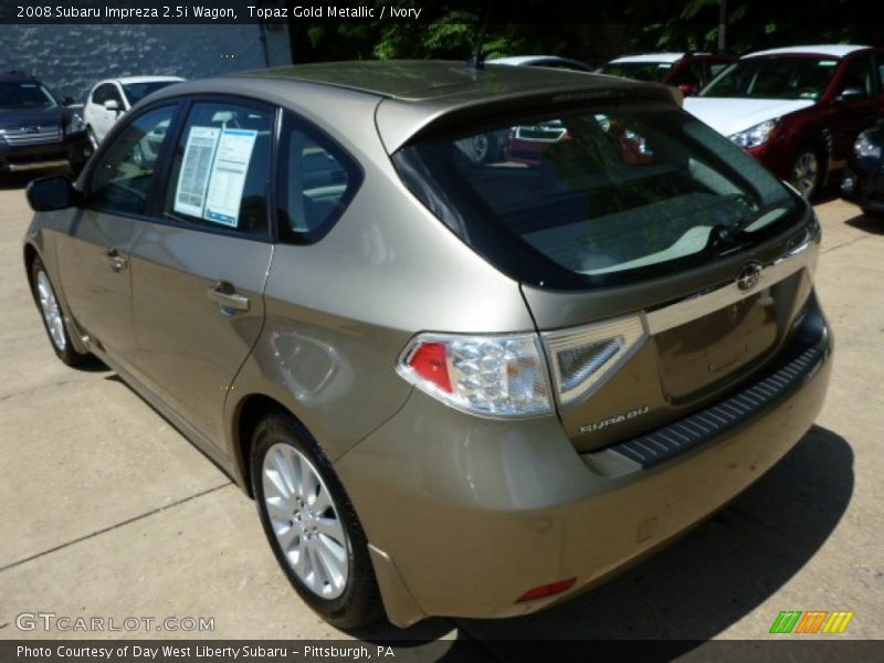 Topaz Gold Metallic / Ivory 2008 Subaru Impreza 2.5i Wagon