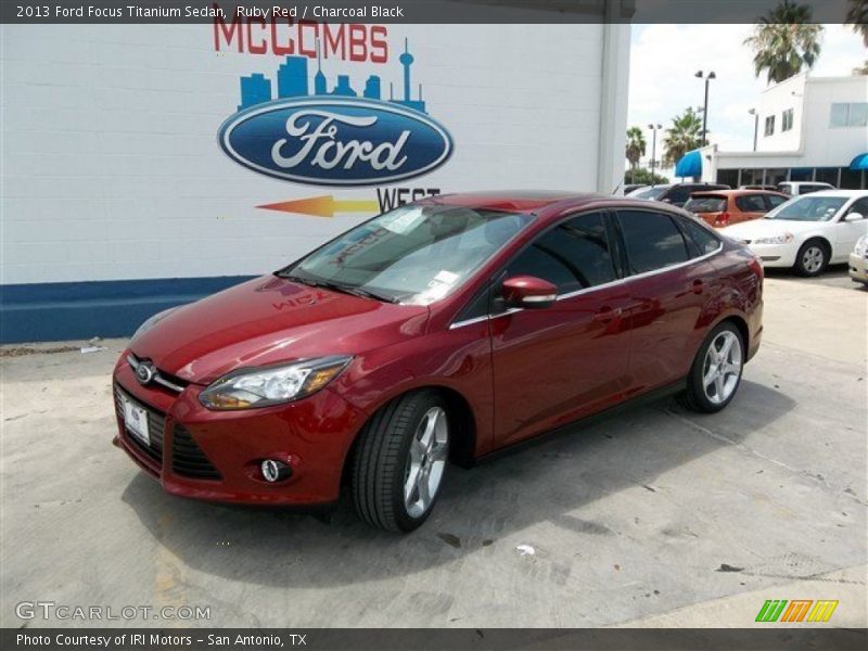 Ruby Red / Charcoal Black 2013 Ford Focus Titanium Sedan