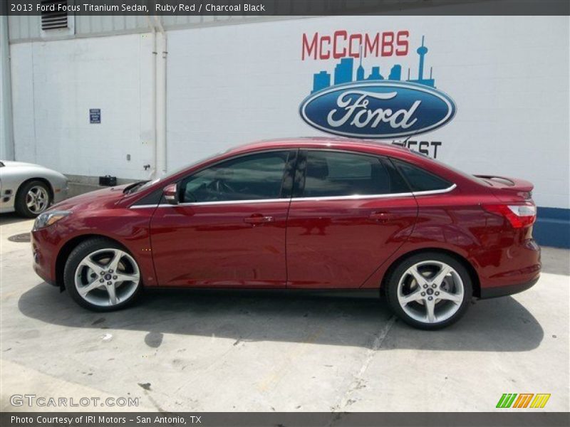 Ruby Red / Charcoal Black 2013 Ford Focus Titanium Sedan