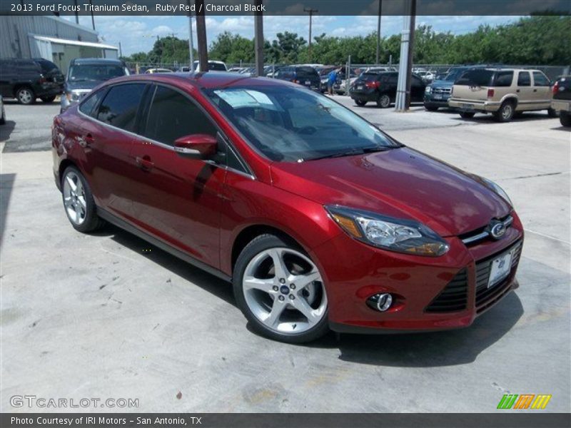 Ruby Red / Charcoal Black 2013 Ford Focus Titanium Sedan