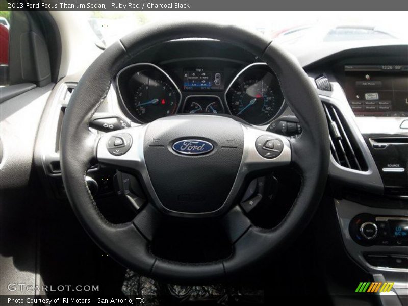 Ruby Red / Charcoal Black 2013 Ford Focus Titanium Sedan