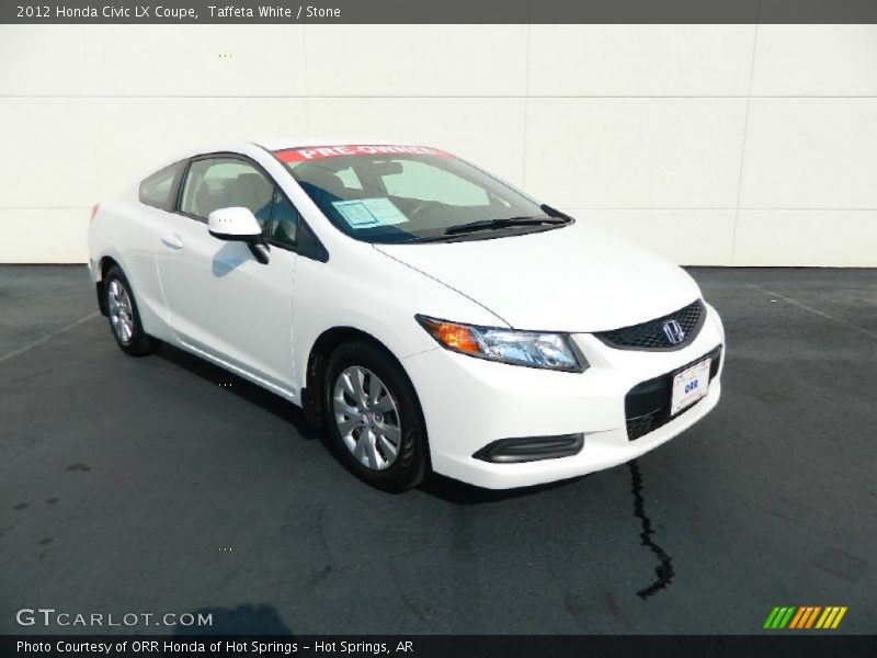 Taffeta White / Stone 2012 Honda Civic LX Coupe