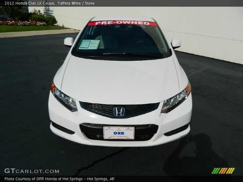 Taffeta White / Stone 2012 Honda Civic LX Coupe