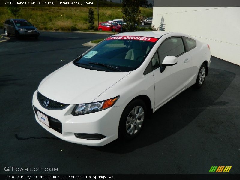 Taffeta White / Stone 2012 Honda Civic LX Coupe
