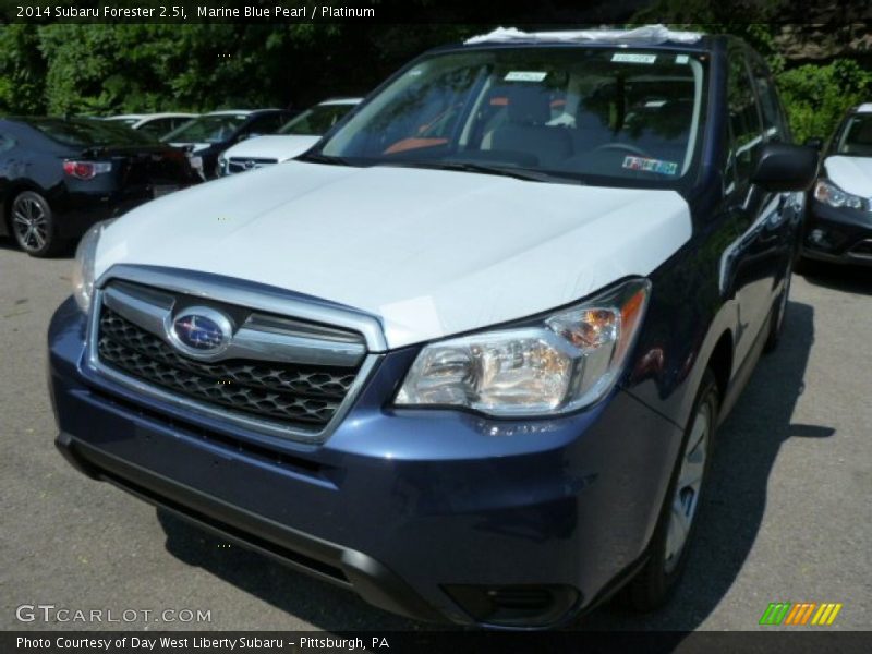 Marine Blue Pearl / Platinum 2014 Subaru Forester 2.5i