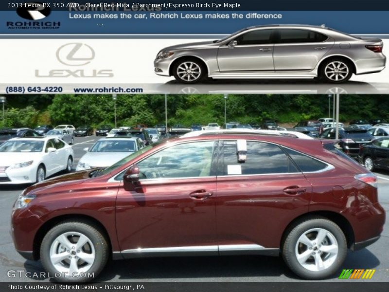 Claret Red Mica / Parchment/Espresso Birds Eye Maple 2013 Lexus RX 350 AWD