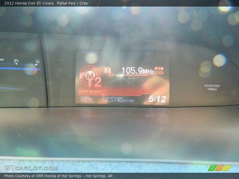 Rallye Red / Gray 2012 Honda Civic EX Coupe