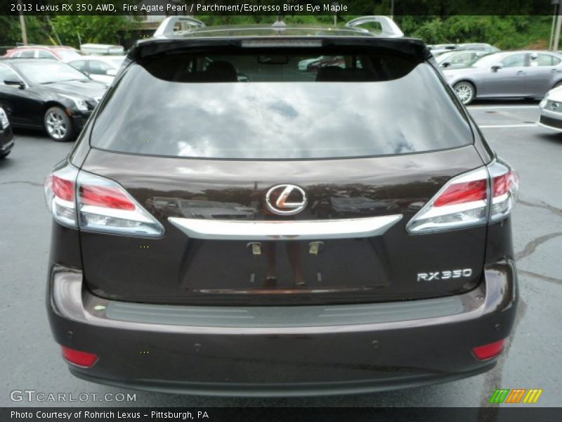 Fire Agate Pearl / Parchment/Espresso Birds Eye Maple 2013 Lexus RX 350 AWD