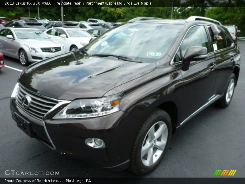 Fire Agate Pearl / Parchment/Espresso Birds Eye Maple 2013 Lexus RX 350 AWD