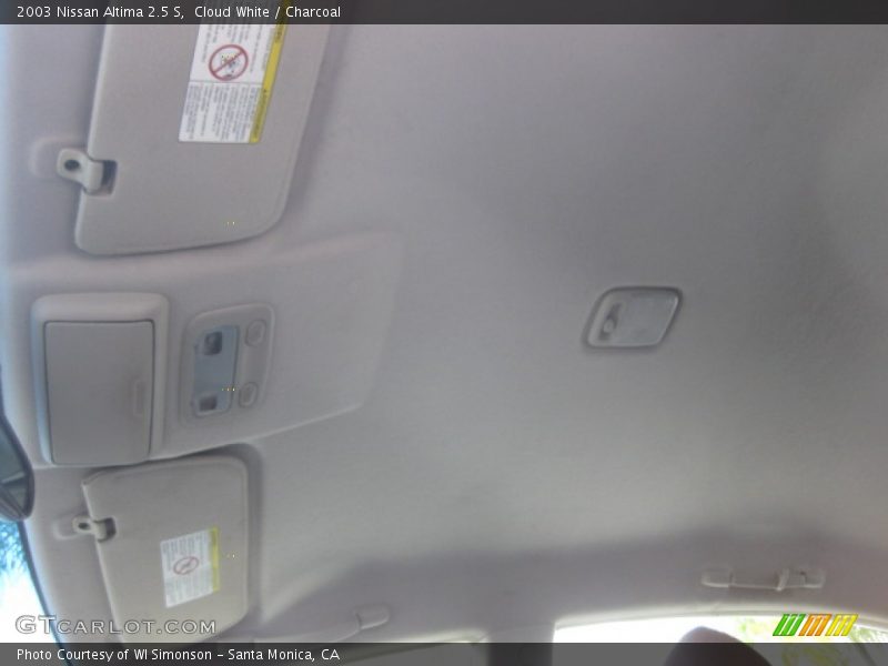 Cloud White / Charcoal 2003 Nissan Altima 2.5 S