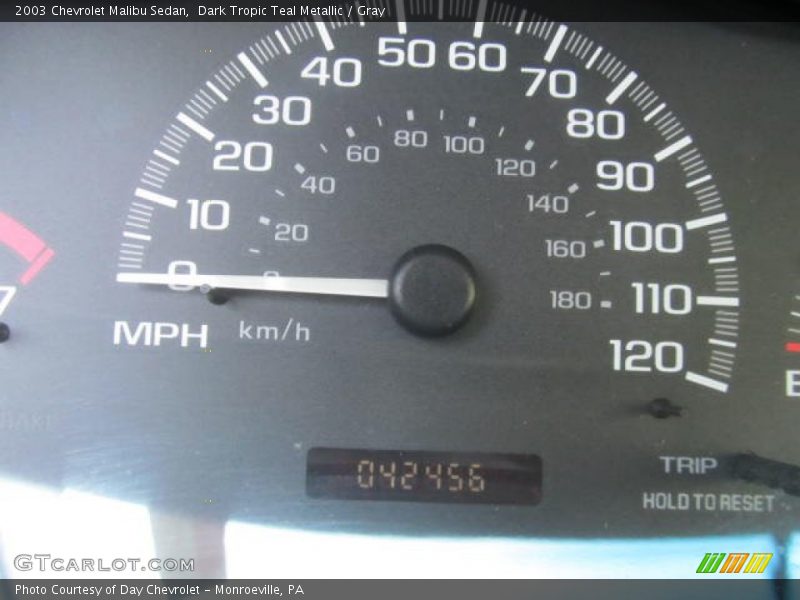 Dark Tropic Teal Metallic / Gray 2003 Chevrolet Malibu Sedan