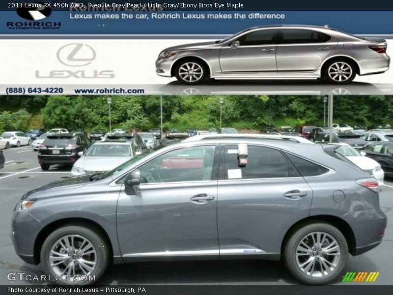 Nebula Gray Pearl / Light Gray/Ebony Birds Eye Maple 2013 Lexus RX 450h AWD