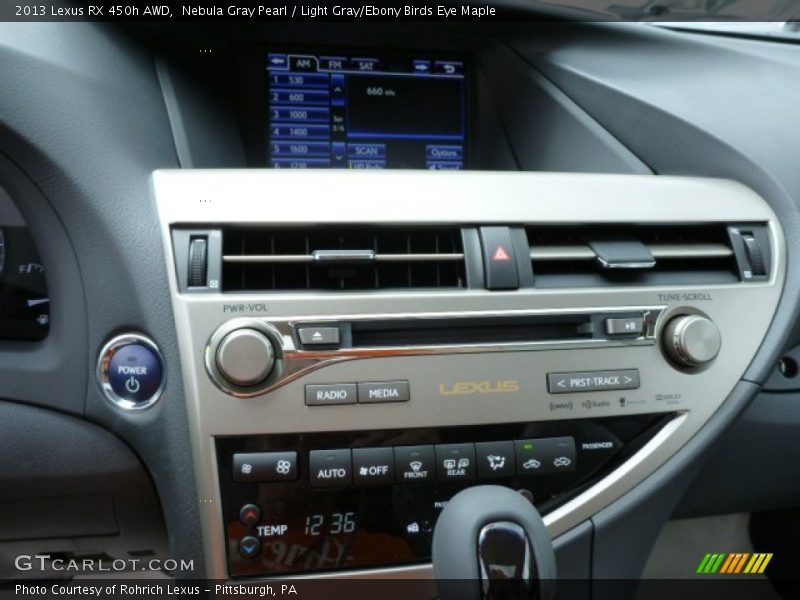 Nebula Gray Pearl / Light Gray/Ebony Birds Eye Maple 2013 Lexus RX 450h AWD