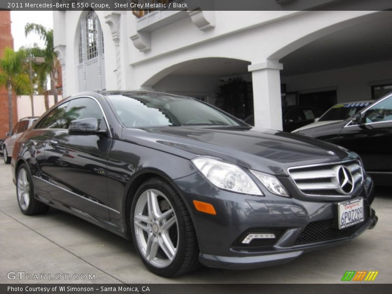 Steel Grey Metallic / Black 2011 Mercedes-Benz E 550 Coupe