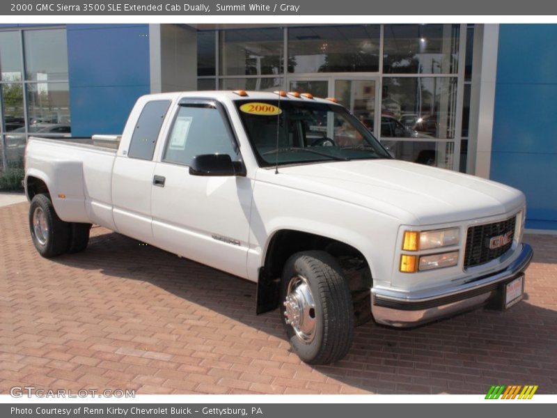 Summit White / Gray 2000 GMC Sierra 3500 SLE Extended Cab Dually