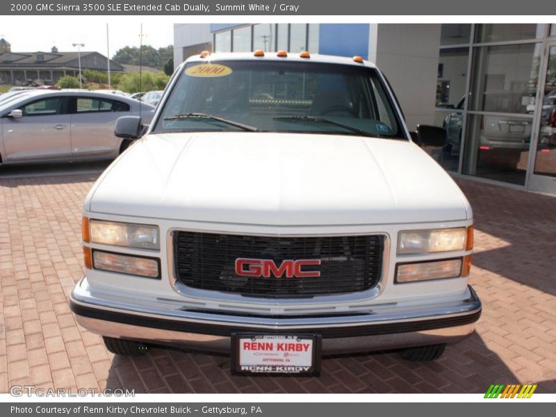 Summit White / Gray 2000 GMC Sierra 3500 SLE Extended Cab Dually