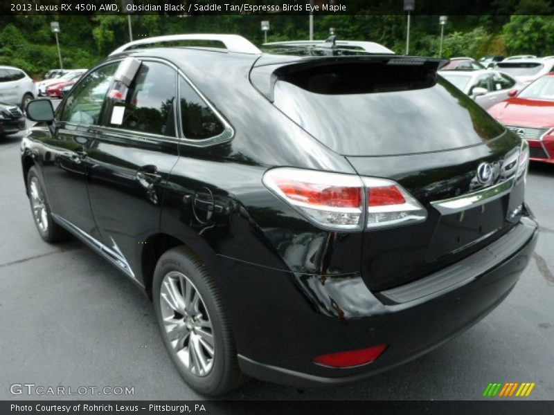 Obsidian Black / Saddle Tan/Espresso Birds Eye Maple 2013 Lexus RX 450h AWD