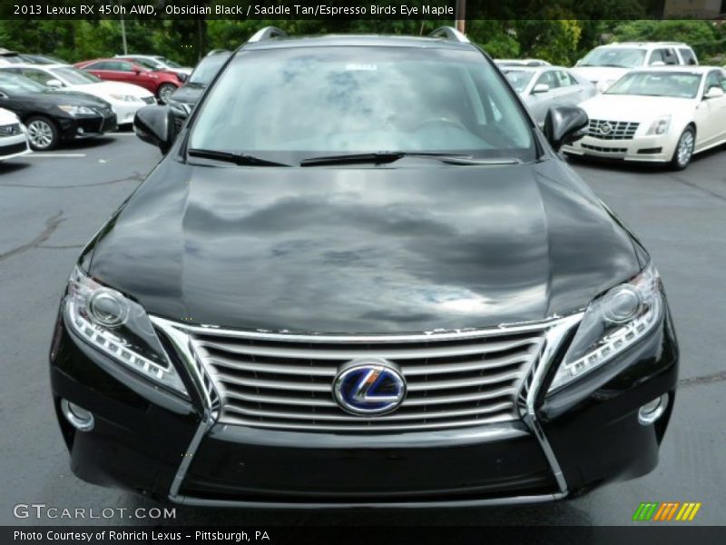 Obsidian Black / Saddle Tan/Espresso Birds Eye Maple 2013 Lexus RX 450h AWD