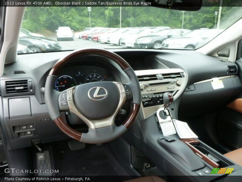 Obsidian Black / Saddle Tan/Espresso Birds Eye Maple 2013 Lexus RX 450h AWD
