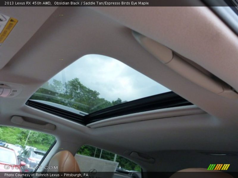 Obsidian Black / Saddle Tan/Espresso Birds Eye Maple 2013 Lexus RX 450h AWD