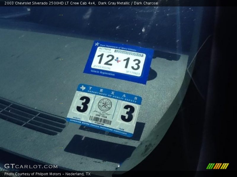 Dark Gray Metallic / Dark Charcoal 2003 Chevrolet Silverado 2500HD LT Crew Cab 4x4