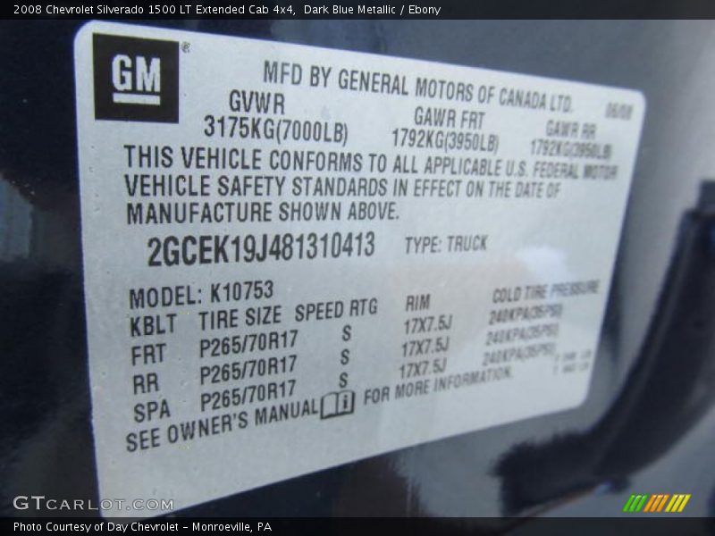 Dark Blue Metallic / Ebony 2008 Chevrolet Silverado 1500 LT Extended Cab 4x4