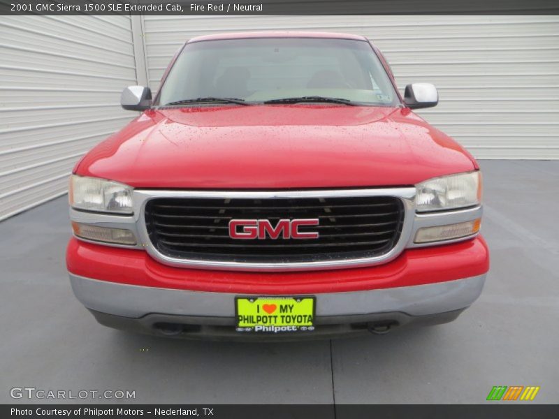 Fire Red / Neutral 2001 GMC Sierra 1500 SLE Extended Cab