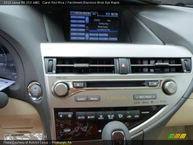 Claret Red Mica / Parchment/Espresso Birds Eye Maple 2013 Lexus RX 350 AWD
