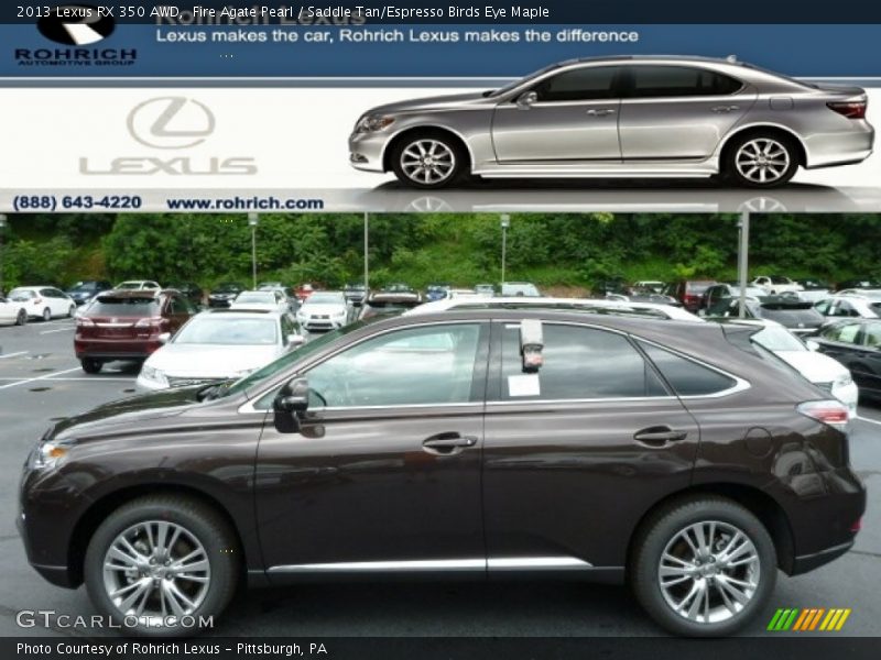 Fire Agate Pearl / Saddle Tan/Espresso Birds Eye Maple 2013 Lexus RX 350 AWD