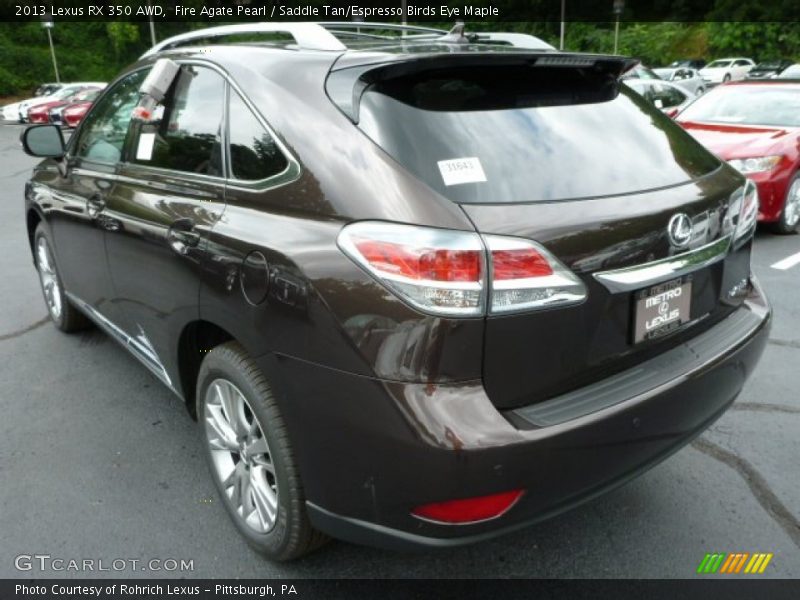Fire Agate Pearl / Saddle Tan/Espresso Birds Eye Maple 2013 Lexus RX 350 AWD