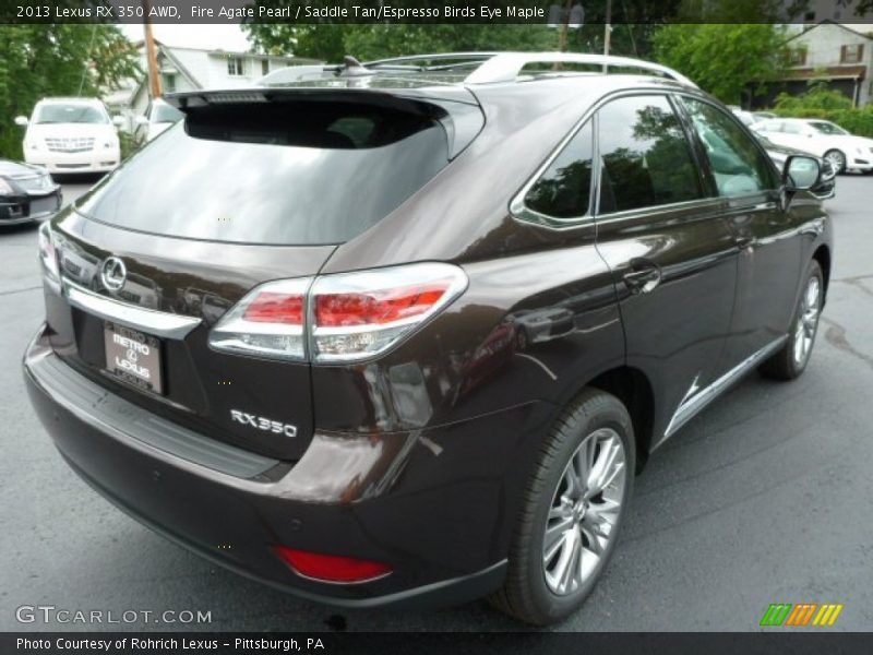 Fire Agate Pearl / Saddle Tan/Espresso Birds Eye Maple 2013 Lexus RX 350 AWD